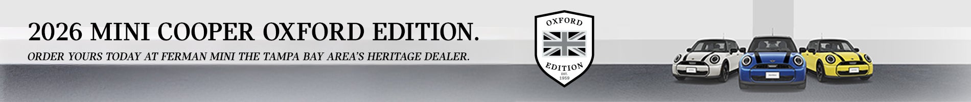 Order your 2026 MINI Cooper Oxford Edition from Ferman MINI of Tampa Bay